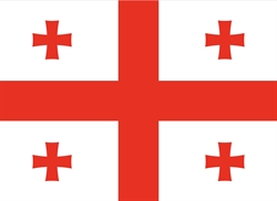 [ai] The flag of Georgia featuring a large red cross in the center, with four smaller red crosses in each corner on a white background.
